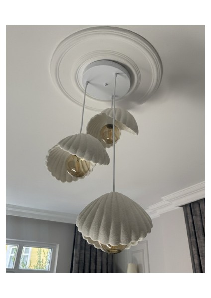 Inci Beton Görünümlü Iskandinav &bohem Tarz 3’lü Sarkıt Avize -Profesyonel Tasarım,gün Işığı Ampul Içerir fiyatları