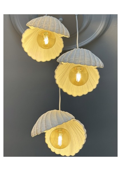 Inci Beton Görünümlü Iskandinav &bohem Tarz 3’lü Sarkıt Avize -Profesyonel Tasarım,gün Işığı Ampul Içerir fırsatları