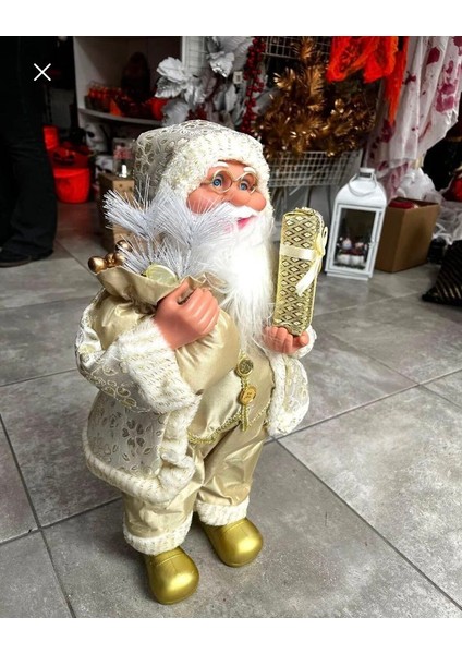 Yılbaşı Gold Krem Noel Baba Figür Biblo 62 cm fiyatları