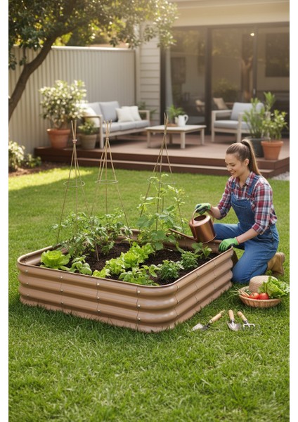 Modüler Yükseltilmiş Bahçe Yatağı Yükseltilmiş Sebze Yatağı No:6 (110X110) Bej fiyatları
