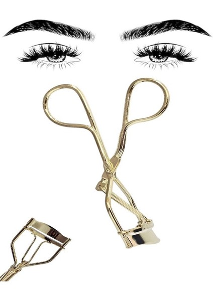 Altın Renklı Kirpik Kıvırma Makası – Takma Kirpik Etkili Profesyonel Eyelash Curler fırsatları