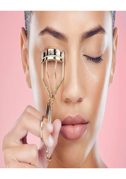 Altın Renklı Kirpik Kıvırma Makası – Takma Kirpik Etkili Profesyonel Eyelash Curler