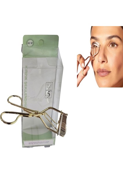 Altın Renklı Kirpik Kıvırma Makası – Takma Kirpik Etkili Profesyonel Eyelash Curler