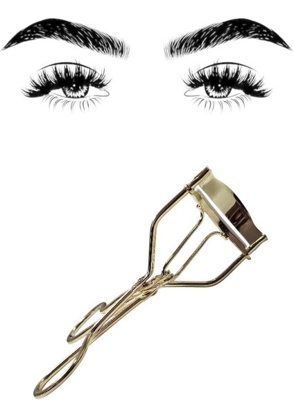 Altın Renklı Kirpik Kıvırma Makası – Takma Kirpik Etkili Profesyonel Eyelash Curler