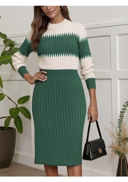 Mdb Kadın Uzun Kollu Triko Etekli Takım modelleri