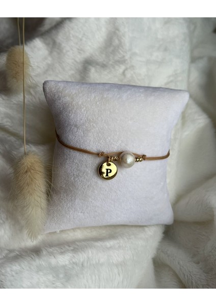 Gerçek Inci Harfli Kişiye Özel Bileklik & Halhal El Yapımı