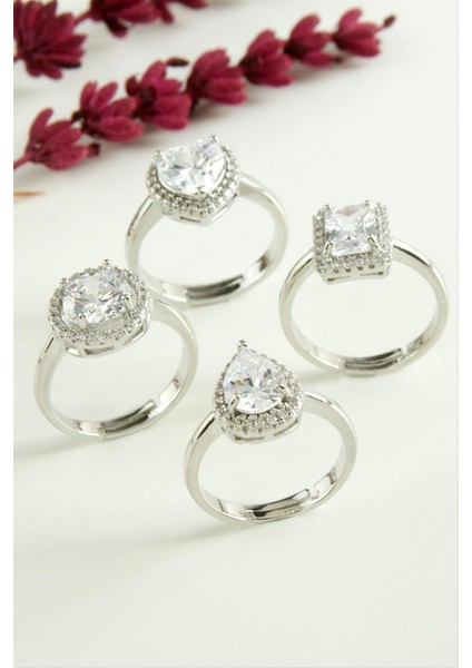 Karışık Lüks Zirkon Taşlı Ciddi Ilişki Yüzüğü