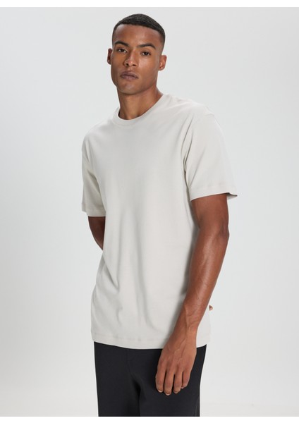 Bisiklet Yaka Taş Erkek T-Shirt ACE482510267_TAS