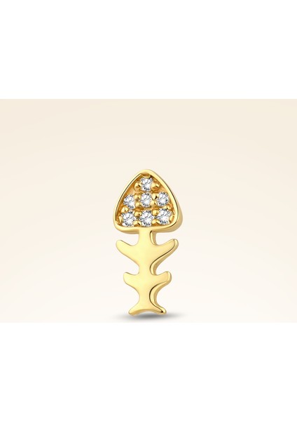 0,02 Karat Pırlanta Taşlı Kılçık Piercing