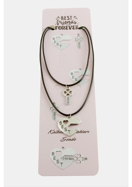 Kalp Anahtar Arkadaşlık Kolyeleri (Çift Kolye)