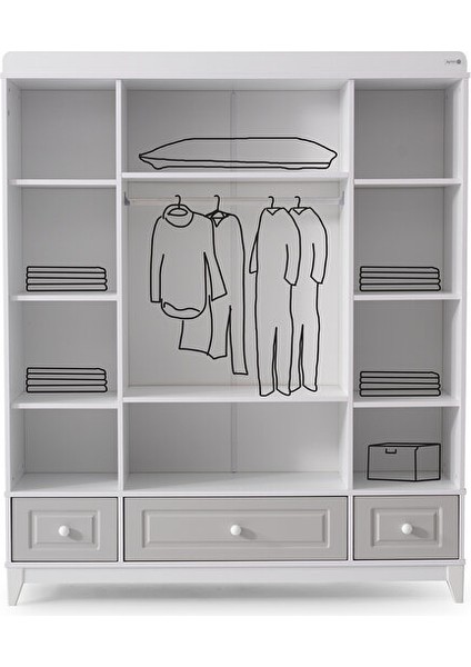 Aymini Joy 4 Kapılı Bebek Odası Takımı modelleri