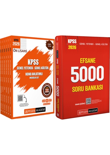 2026 Kpss Efsane 5000 Tamamı Çözümlü Soru Bankası - 2026 Kpss Ön Lisans Konu Modüler Set (6 Kitap)