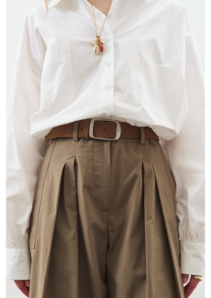 Geniş Pileli Gabardin Pantolon Haki indirimleri