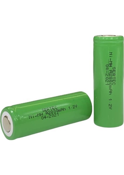 1.2V 2800 Mah - A Size - Ni-Mh Şarjlı Pil - Başsız / Flat Head (800800)