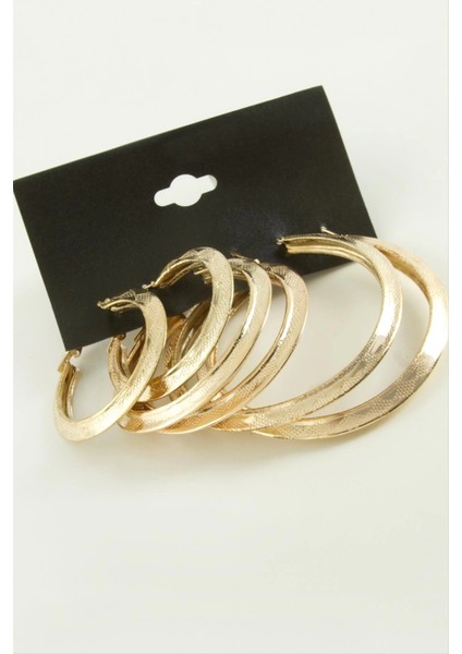 Üçgen Metal Halka Küpe 6 Adet