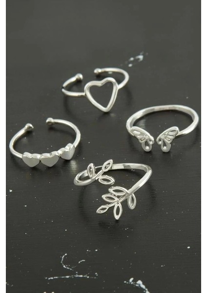 Karışık Lüx Çelik Eklem Yüzük 1 Adet