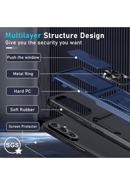 Samsung Galaxy A16 Uyumlu Ekran Koruyucu Kılıf Sürgülü Yüzüklü Standlı Darbe Emici Tank Kapak fırsatları