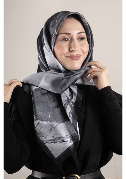 “Dijital Kristal Desenli Eşarp 95x95 – Pastel Desen-1