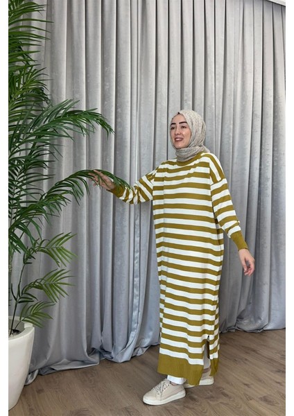 3389 Yeva Enine Çizgili Triko Tunik