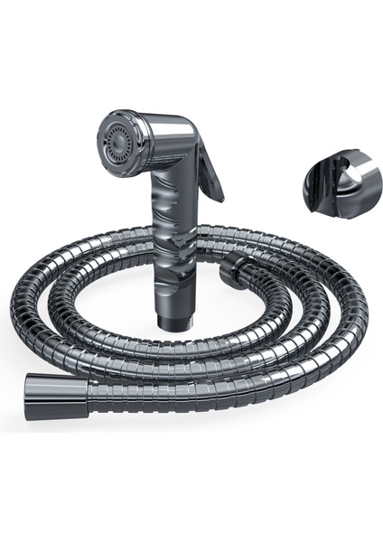 Felix El Tahareti– Krom | Paslanmaz Çelik Hortumlu | Duvar Askılı | Shut-Off