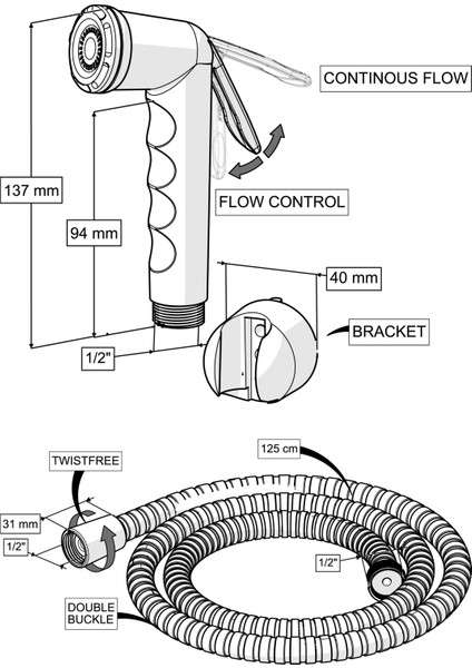Felix El Tahareti– Krom | Paslanmaz Çelik Hortumlu | Duvar Askılı | Shut-Off fiyatları