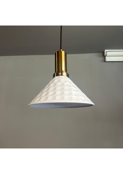 Rumy Beyaz Tekli Avize Eskitme Fener Başlık Sarkıt Ofis Showroom Salon Mutfak Avizeleri