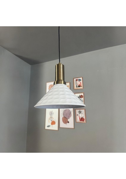 Rumy Beyaz Tekli Avize Eskitme Fener Başlık Sarkıt Ofis Showroom Salon Mutfak Avizeleri modelleri