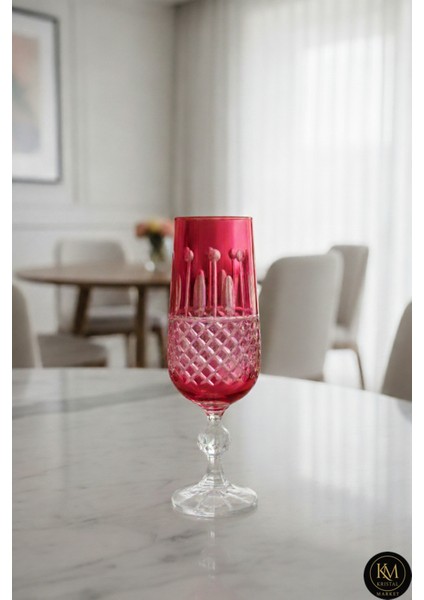 Kesme Kristal El Işçiliği Kahve Yanı Flüt Su Bardağı