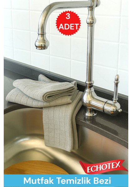 (3 Adet) Mikrofiber Mutfak Temizlik Bezi 40X40 cm Leke ve Koku Yapmaz modelleri