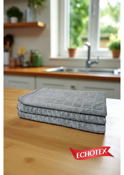 (3 Adet) Mikrofiber Mutfak Temizlik Bezi 40X40 cm Leke ve Koku Yapmaz