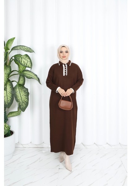 Polo Yaka Triko Elbise