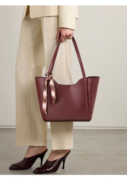 Lumi Kadın Fular Hediyeli Fermuarlı Mıknatıs Kapamalı Shopper El ve Omuz Çantası fiyatları