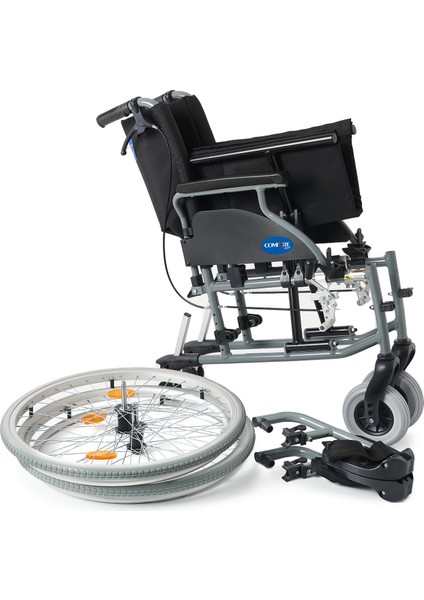 DM-317 50CM Hafif Alüminyum Özellikli Tekerlekli Sandalye