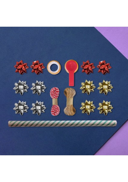 Yeşil Verev Kraft Ambalaj Kağıdı Seti | 10 Rulo Kağıt (70X100 Cm)-12 RAFYA-20M Ip-Bant ve Makinesi modelleri