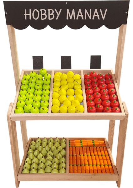 Ahşap Manav Tezgahı Anaokulu Ilgi Köşesi