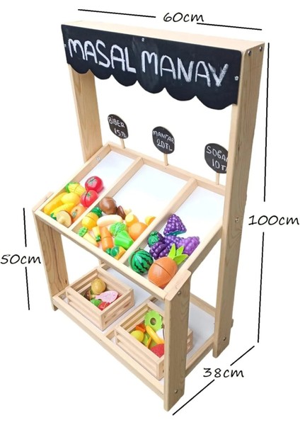 Ahşap Manav Tezgahı Anaokulu Ilgi Köşesi fiyatları