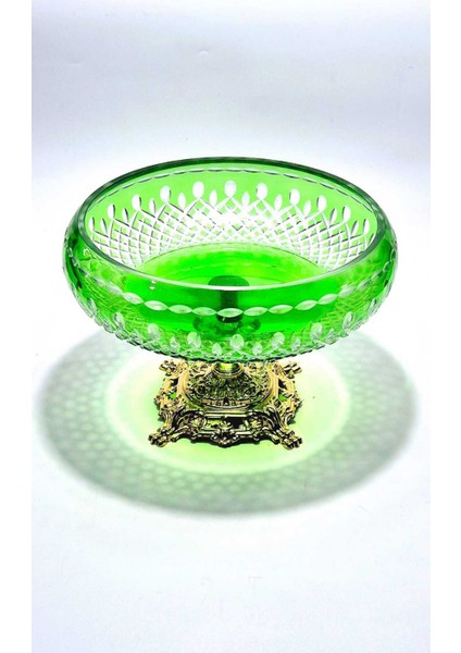 Kristal Kesme Gold Ayak Yeşil Kase fiyatları