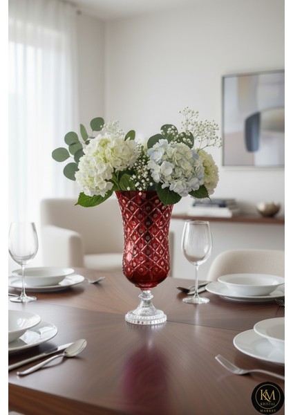 Lüks Kristal Kesme Saray Vazo