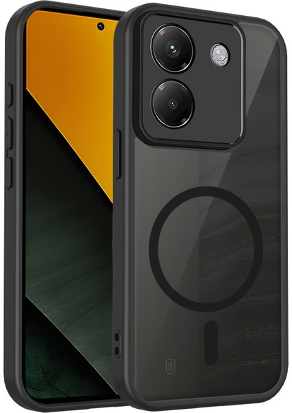 Xiaomi Poco M7 Pro 5g Kılıf, Manyetik Yarı Saydam Mat Darbeye Dayanıklı ve Parmak Izi Önleyici Koruyucu Kılıf-Siyah (Yurt Dışından)