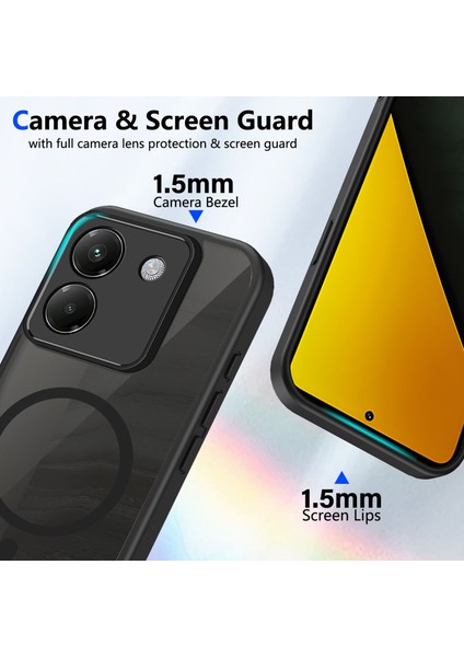 Xiaomi Poco M7 Pro 5g Kılıf, Manyetik Yarı Saydam Mat Darbeye Dayanıklı ve Parmak Izi Önleyici Koruyucu Kılıf-Siyah (Yurt Dışından) fiyatları