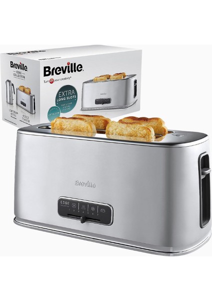 Edge Silver 4 Dilim Uzun Yuvalı Ekmek Kızartma Makinesi