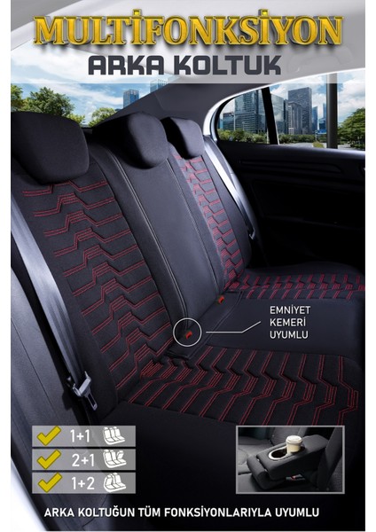 Fiat Bravo Deri Detaylı Oto Koltuk Kılıfı Ön Arka Takım Platinium Seri Siyah Kırmızı Scr fiyatları