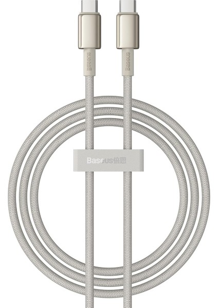 Tungsten Hızlı Şarj Data Kablosu Type-C To Type-C 100W, 1m, Titanyum Galaksi Altın Rengi