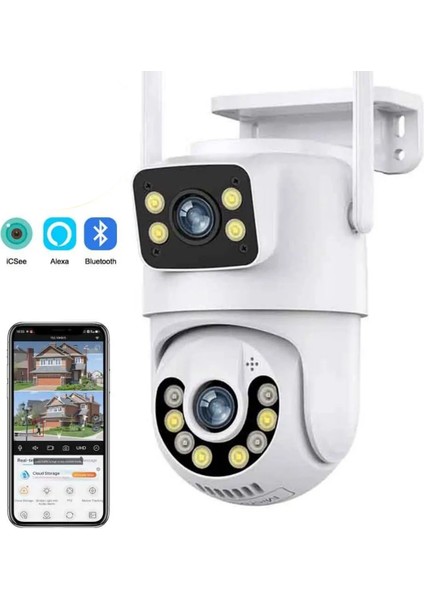 MBG-29AI Wifi Çift Lens 3+3mp Akıllı Güvenlik Kamerası Renkli Gece Görüş, Sesli, 1.5A Adaptör Dahil