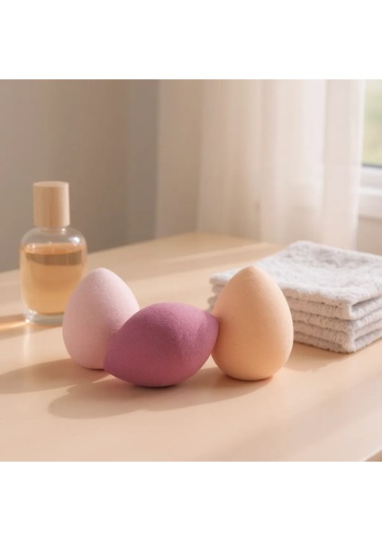 Kutulu 3’lü Makyaj Süngeri + Profesyonel Makyaj Fırçası Seti – Fondöten, Kapatıcı ve Allık Için Beauty Blender Seti