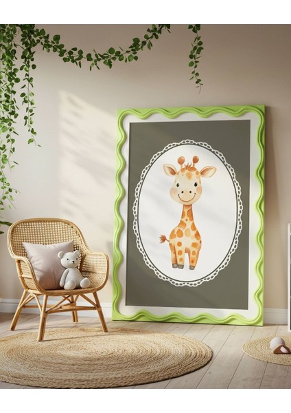 Vintage Zürafa Dijital Baskı Vintage Poster (Çerçevesiz)