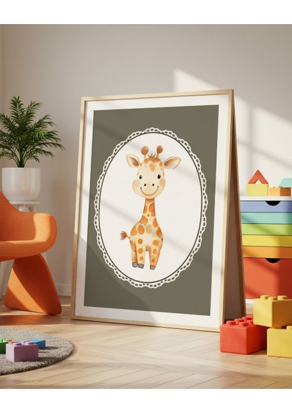 Vintage Zürafa Dijital Baskı Vintage Poster (Çerçevesiz) fiyatları