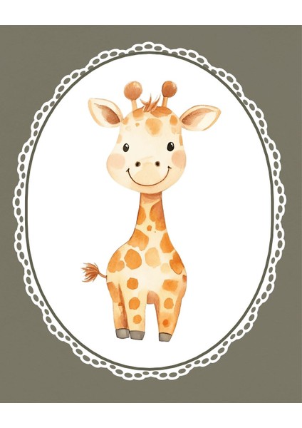 Vintage Zürafa Dijital Baskı Vintage Poster (Çerçevesiz) fırsatları