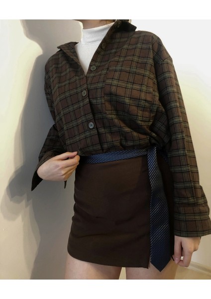 Kadın Ekoseli Oversize Uzun Kollu Kışlık Oduncu Gömlek fırsatları