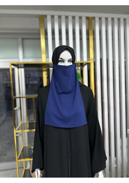 Iç Peçe Dikdörtgen ,hijab.nikap Indigo Mavisi modelleri